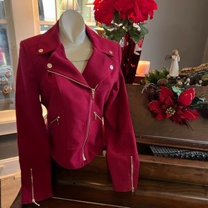 White House Black Market Fitted, Red Cropped Blazer//Jacket Size 4